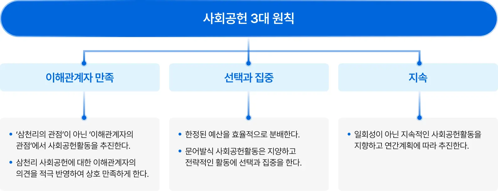 사회공헌 3대 원칙 표