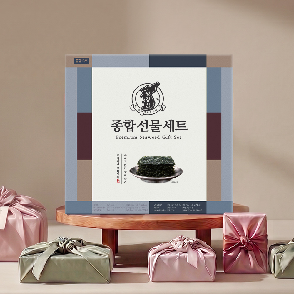 지도표 성경김, 보자기·백자 모티브로 새단장한 추석 선물세트 선보여